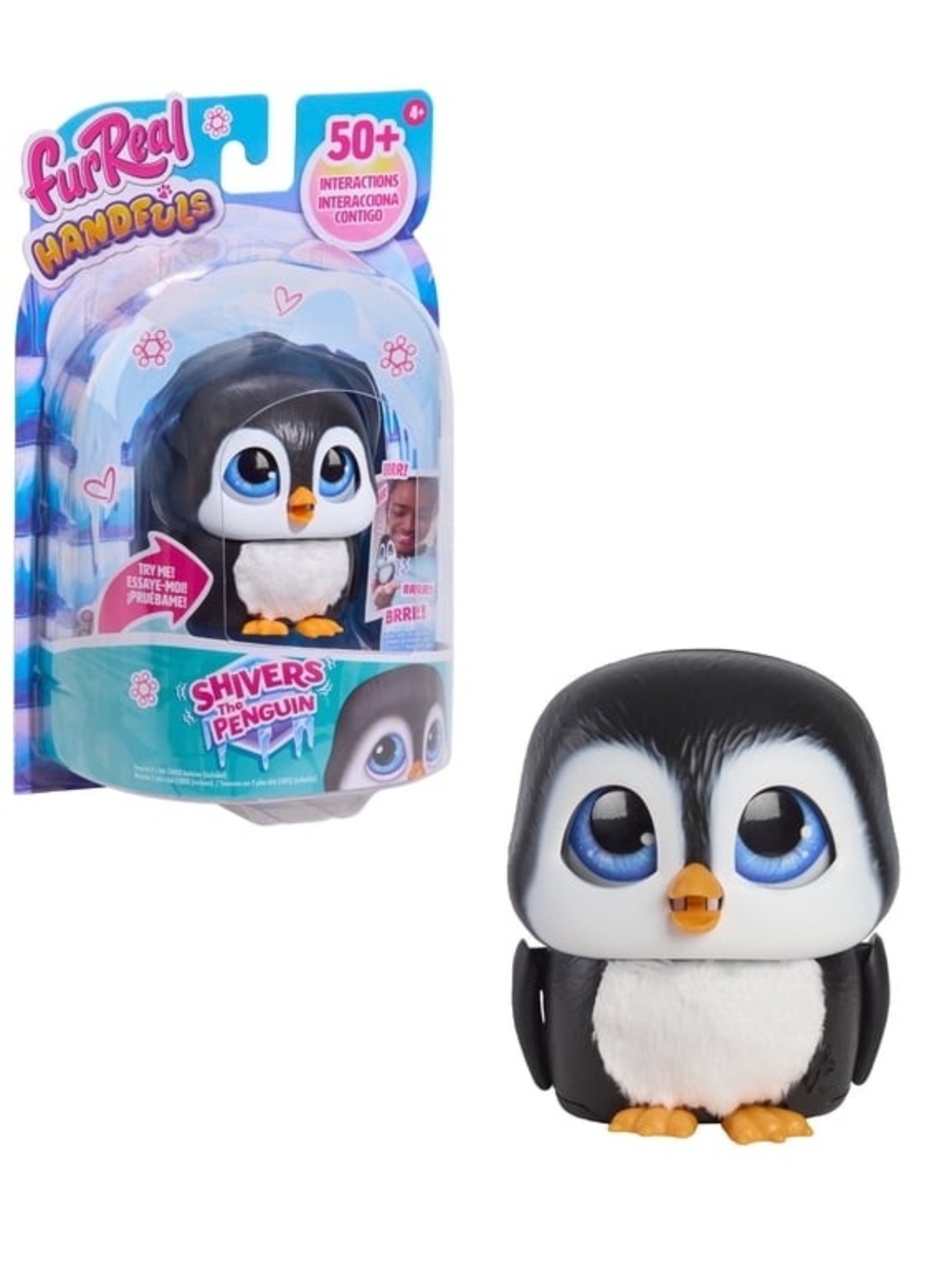 FurReal Handfuls Shivers The Penguin, 3.5 Inch Interactive Toy, 50 Interactions
